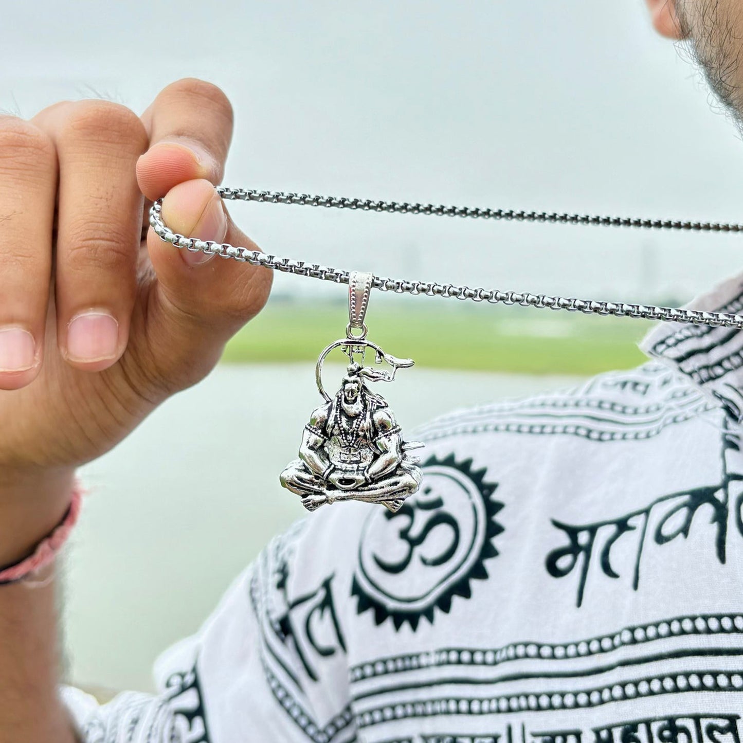 Hanuman Ji Pendant  Chain Religious Jewellery For Men And Women (1 Pc)